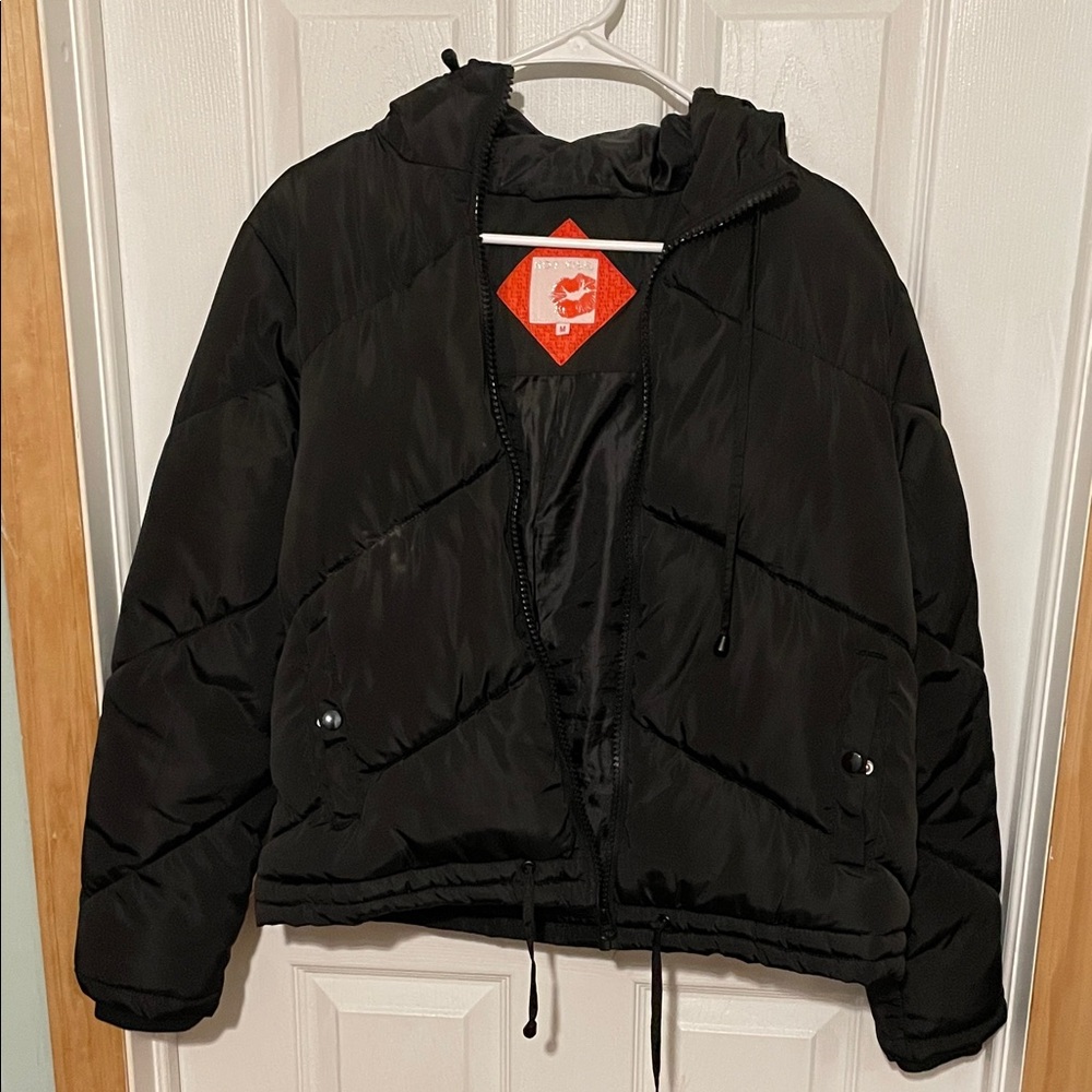 Hot Kiss Black Puffer Jacket